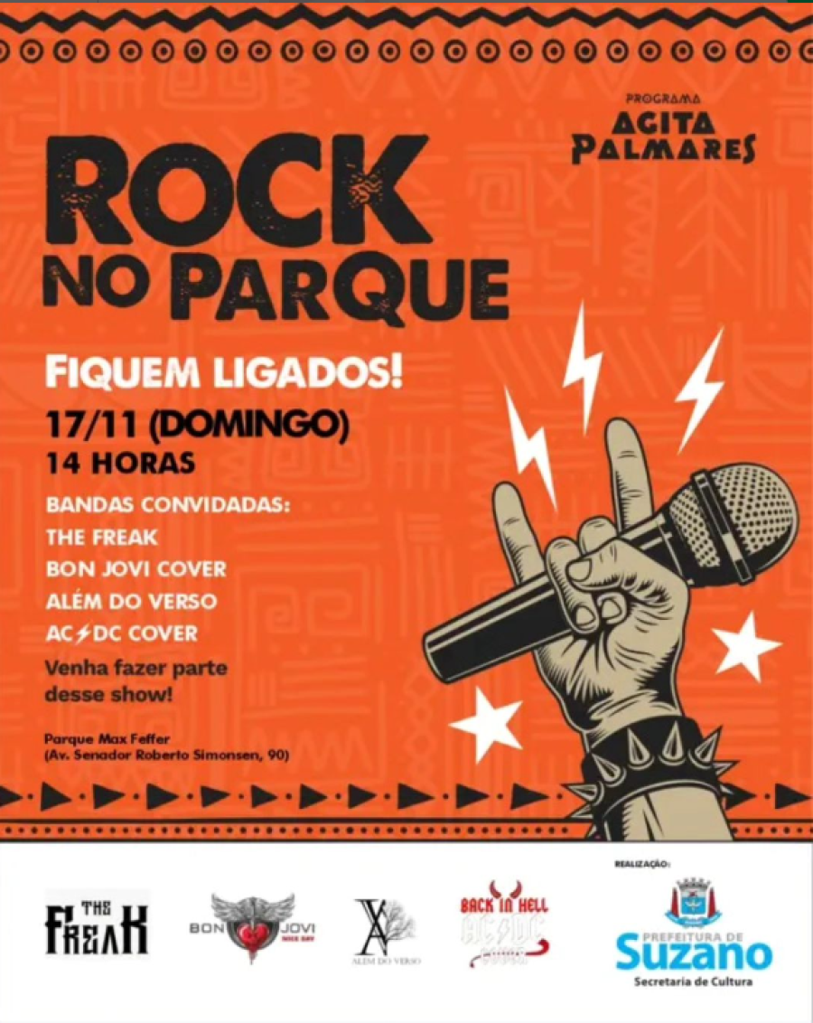 Rock no Parque acontece em Suzano no dia 17 de novembro