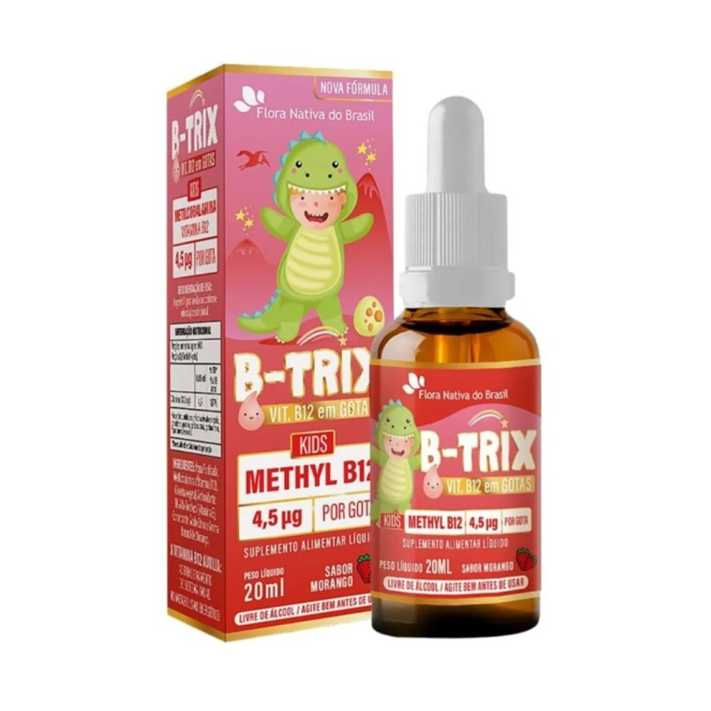 B-TRIX METILCOBALAMINA (VITAMINA B12 INFANTIL) 20ML - FLORA NATIVA Morango